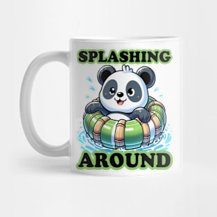 Panda Pool Party - Splashing Around Cute Summer Tee Mug